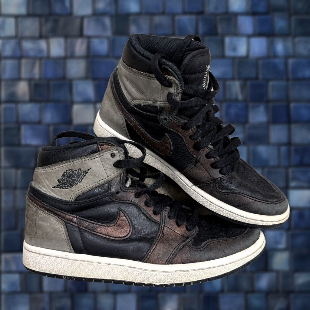 Jordan Brand Nike Air Jordan 1 Retro High OG Patina Mens 5 Black 555088-033 DISTRESSED Size US 5 / EU 37 - 1 Thumbnail