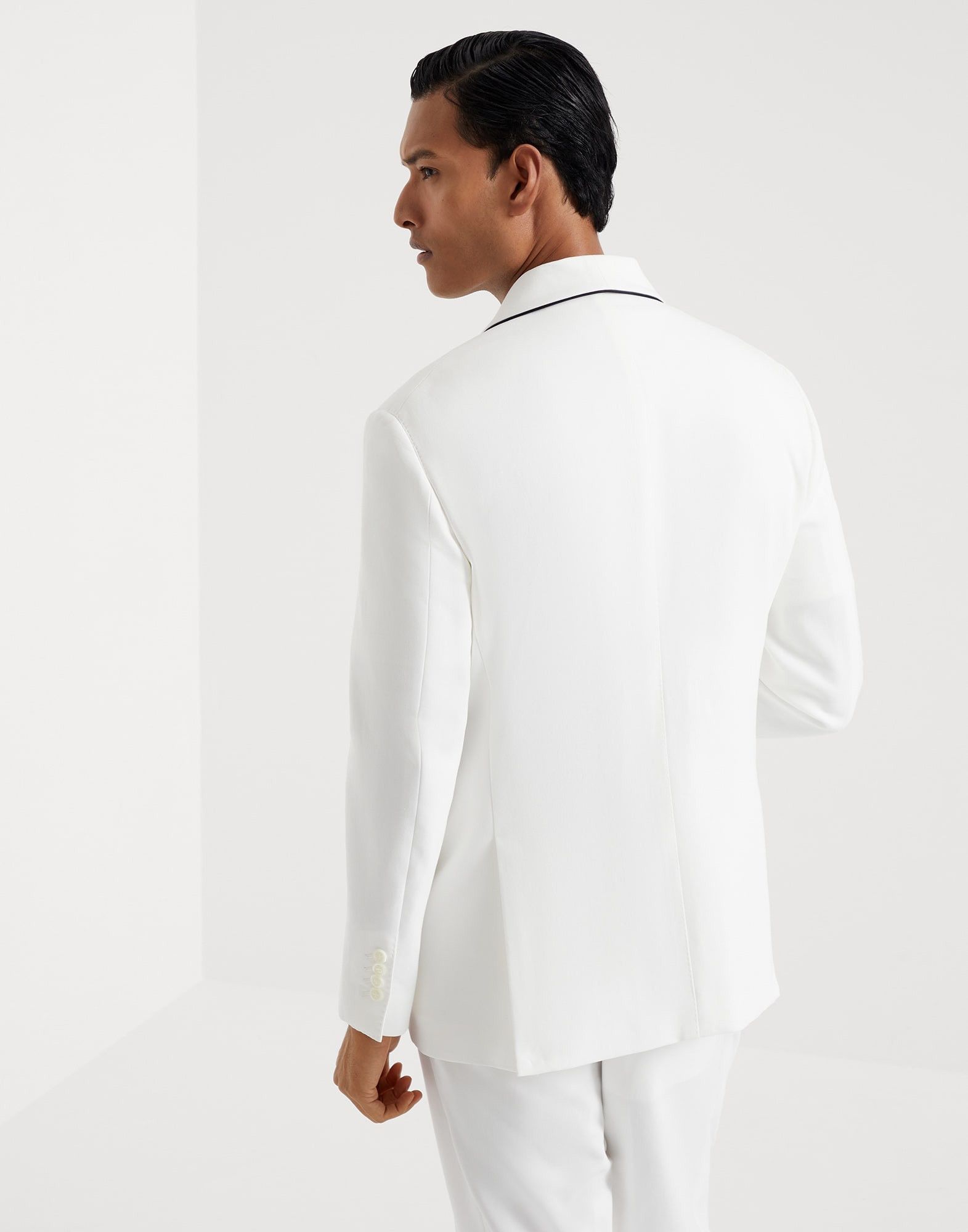 Brunello Cucinelli o1w1db10925 Suit-Type Jacket in White Size US M / EU 48-50 / 2 - 2 Thumbnail