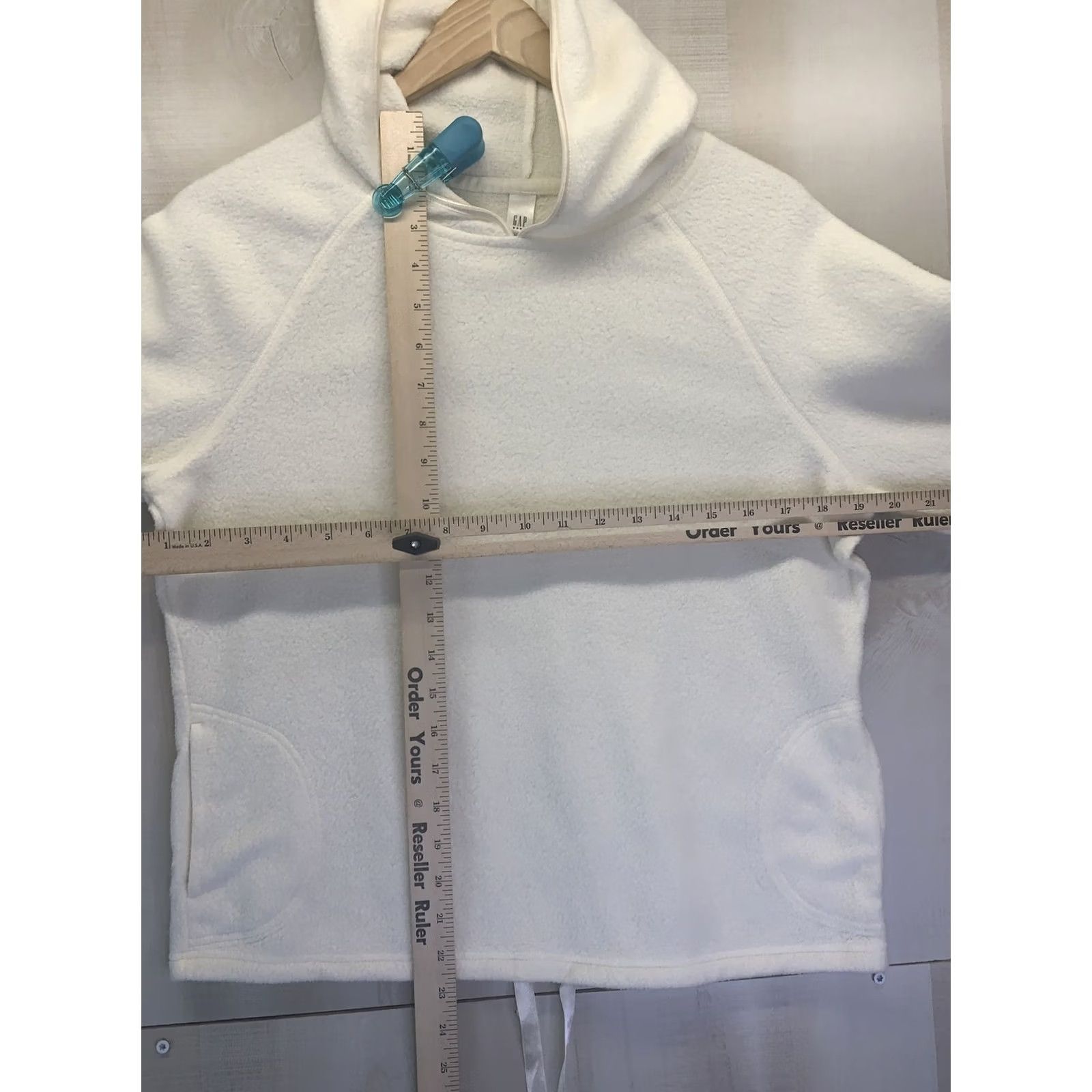 Gap Gap Body Women's Hoodie M Ivory Fleece Drawstring Pullover, 100% Cotton/Polyester, Ribbon -256 Size M / US 6-8 / IT 42-44 - 3 Thumbnail
