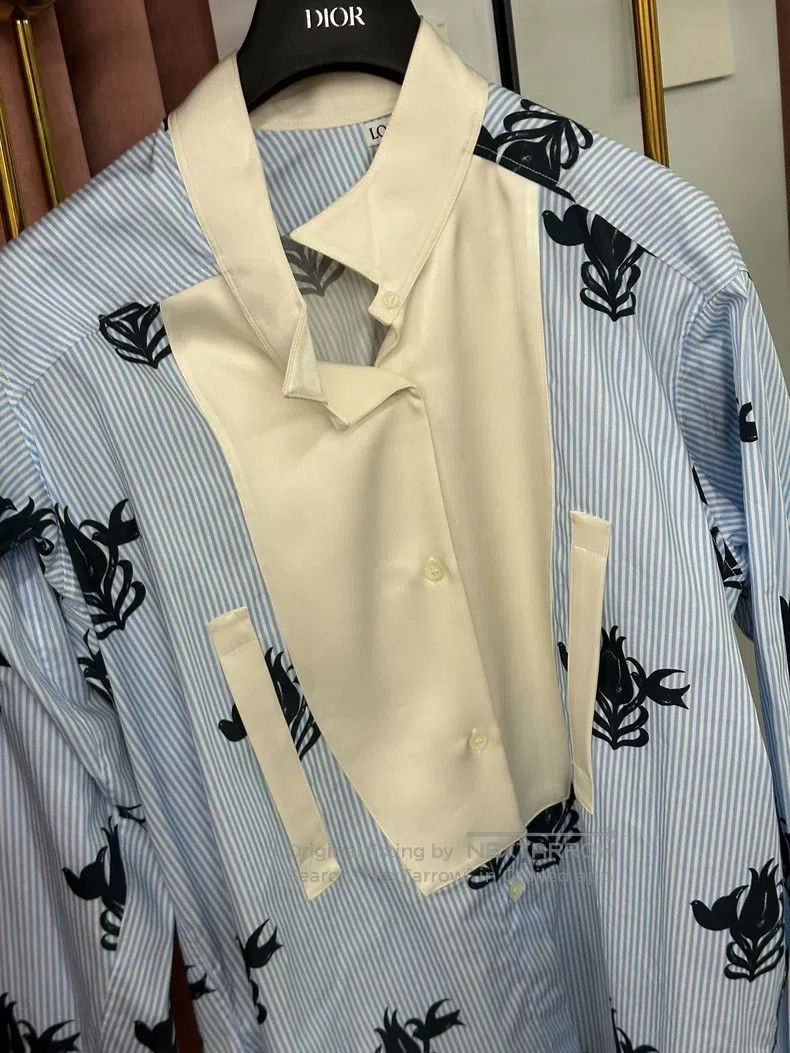 Loewe Loewe Blue printed asymmetric long-sleeve shirt Size S / US 4 / IT 40 - 2 Thumbnail