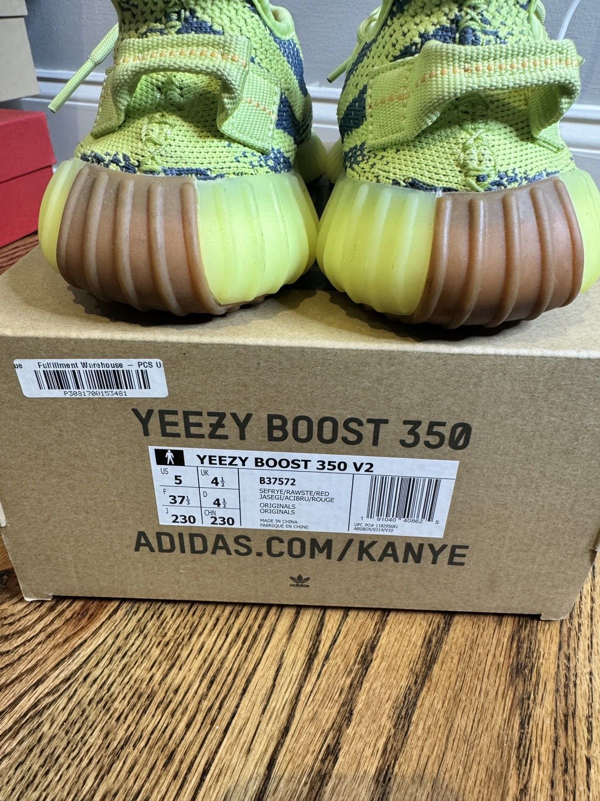 Adidas Yeezy Boost 350 V2 Semi Frozen Yellow Size US 5 / EU 37 - 3 Thumbnail