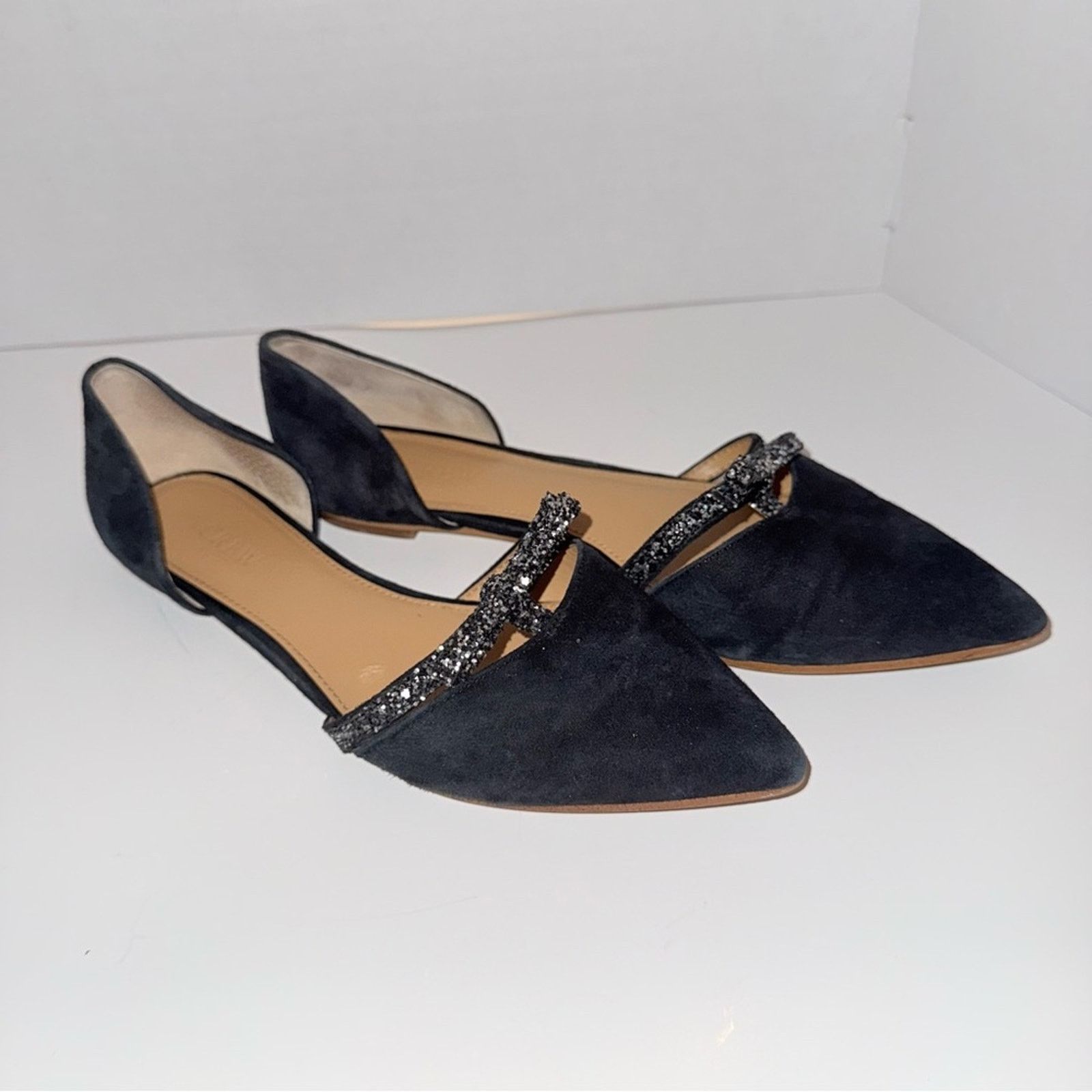 J.Crew J.CREW suede pointed glitter bow whimsigoth party flats 9B Size US 9 / IT 39 - 2 Thumbnail