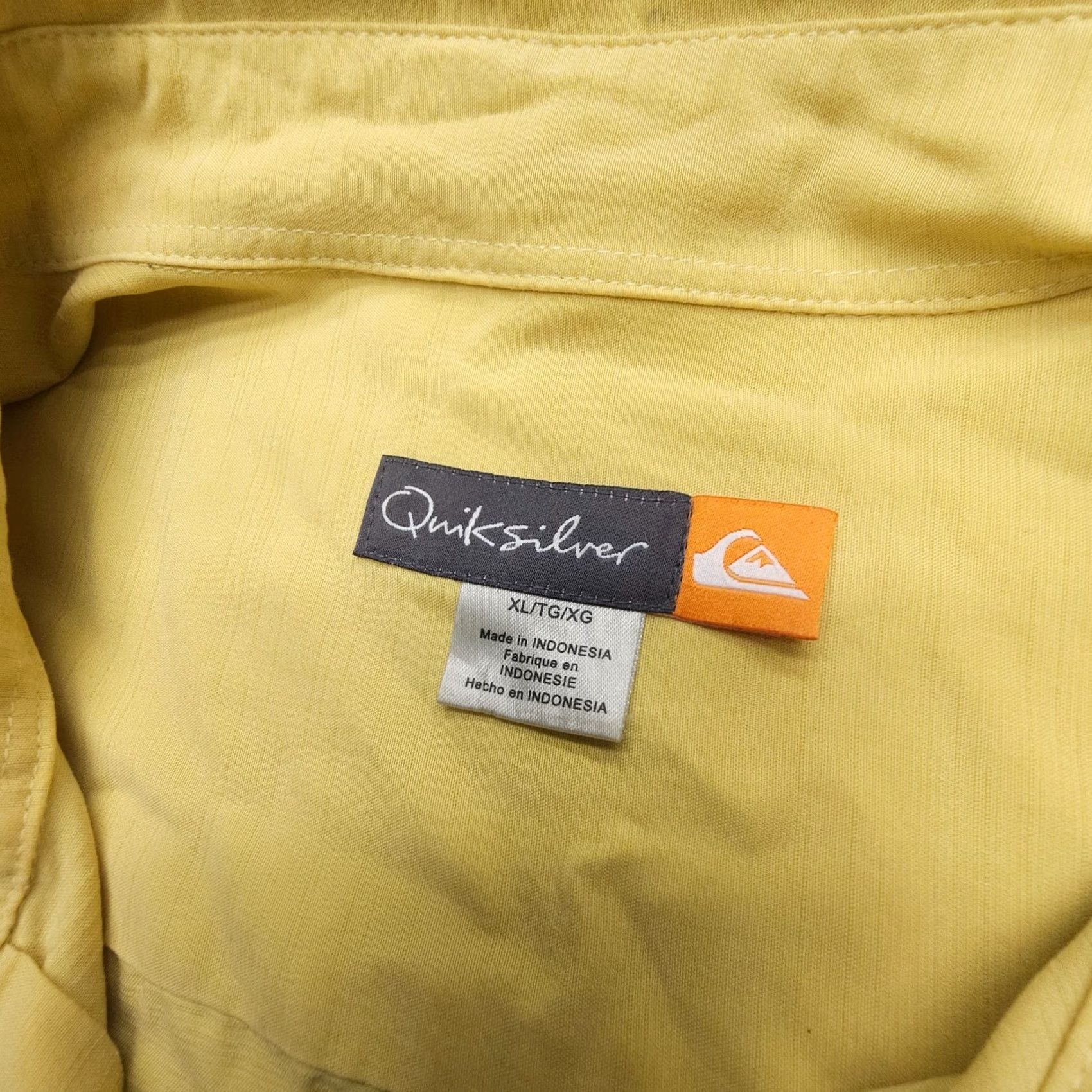 Quiksilver Quiksilver Hawaiian Shirt Mens XL Yellow Tropical Palms Print Surf Skate Coastal Shirt Size US XL / EU 56 / 4 - 3 Thumbnail