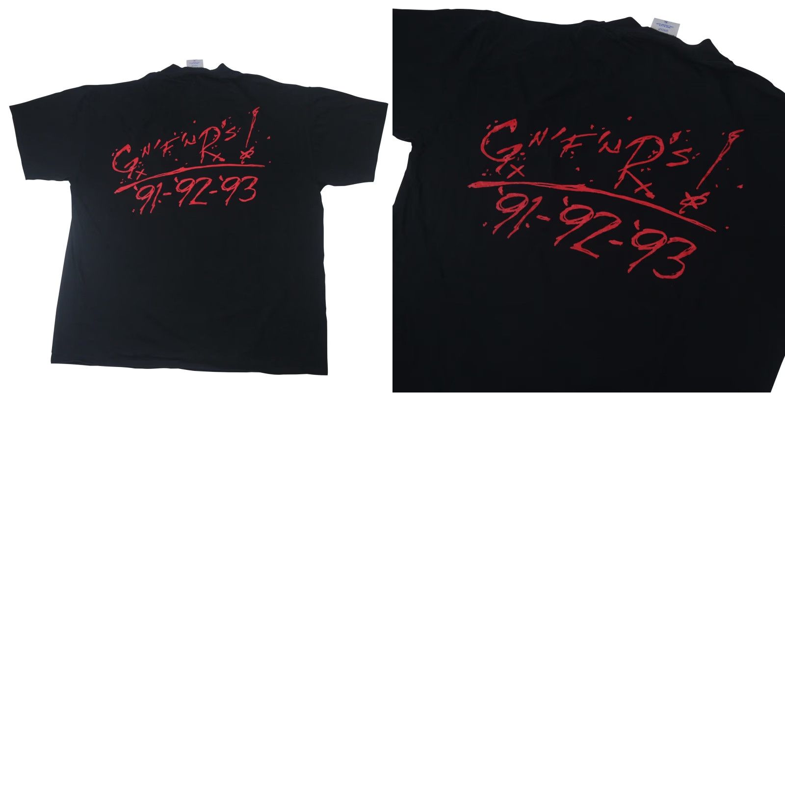Vintage VINTAGE Guns N Roses '91-'93 Tour Mens XL T Shirt Brockum Black Shirt Mens XL Black Guns N Roses T Shirt 1990s Rock Concert Merch Size US XL / EU 56 / 4 - 8 Thumbnail