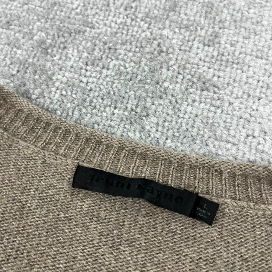 Jenni Kayne Sweater Womens Large Brown Wool Cashmere Quiet Luxury Old Money Soft