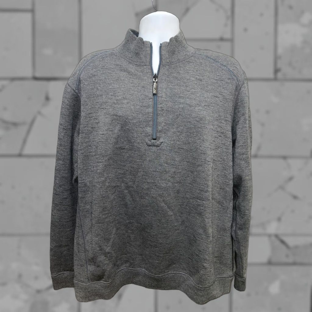 Tommy Bahama Tommy Bahama Reversible Cotton Blend Grey Half Zip Pullover Mens XL Pullover Sweater Gray Reversible Cotton Blend Mens XL Size US XL / EU 56 / 4 - 1 Thumbnail