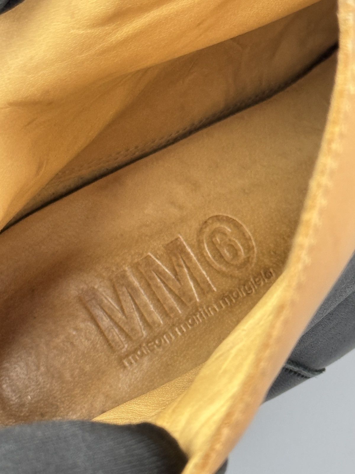 MM6 MM6 Maison Martin Margiela - Black/Beige Leather Wedge Boots Size US 8 / IT 38 - 12 Thumbnail