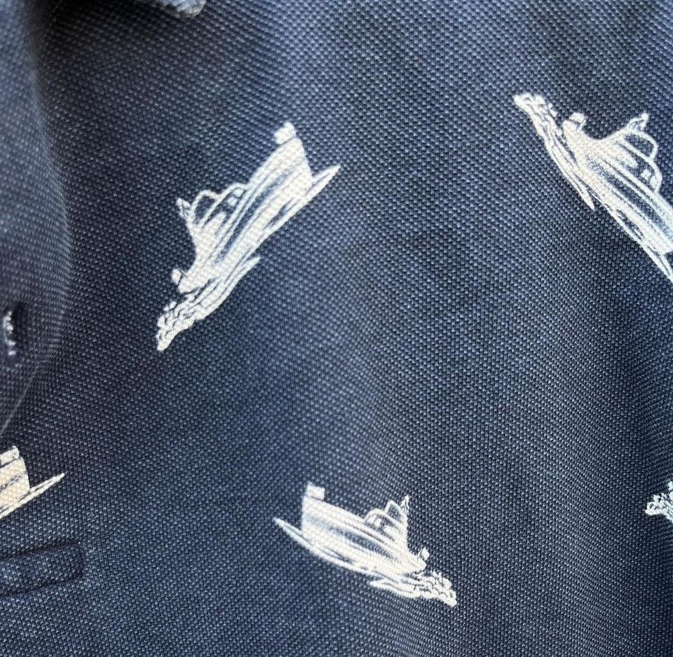 Tommy Hilfiger Tommy Hilfiger Navy Polo with White Boat Print Size US M / EU 48-50 / 2 - 5 Thumbnail
