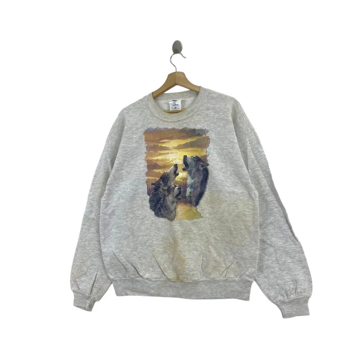 Vintage Vintage 90’ WILD WOLVES FOX Nature Safari Painting Size L / US 10 / IT 46 - 4 Thumbnail