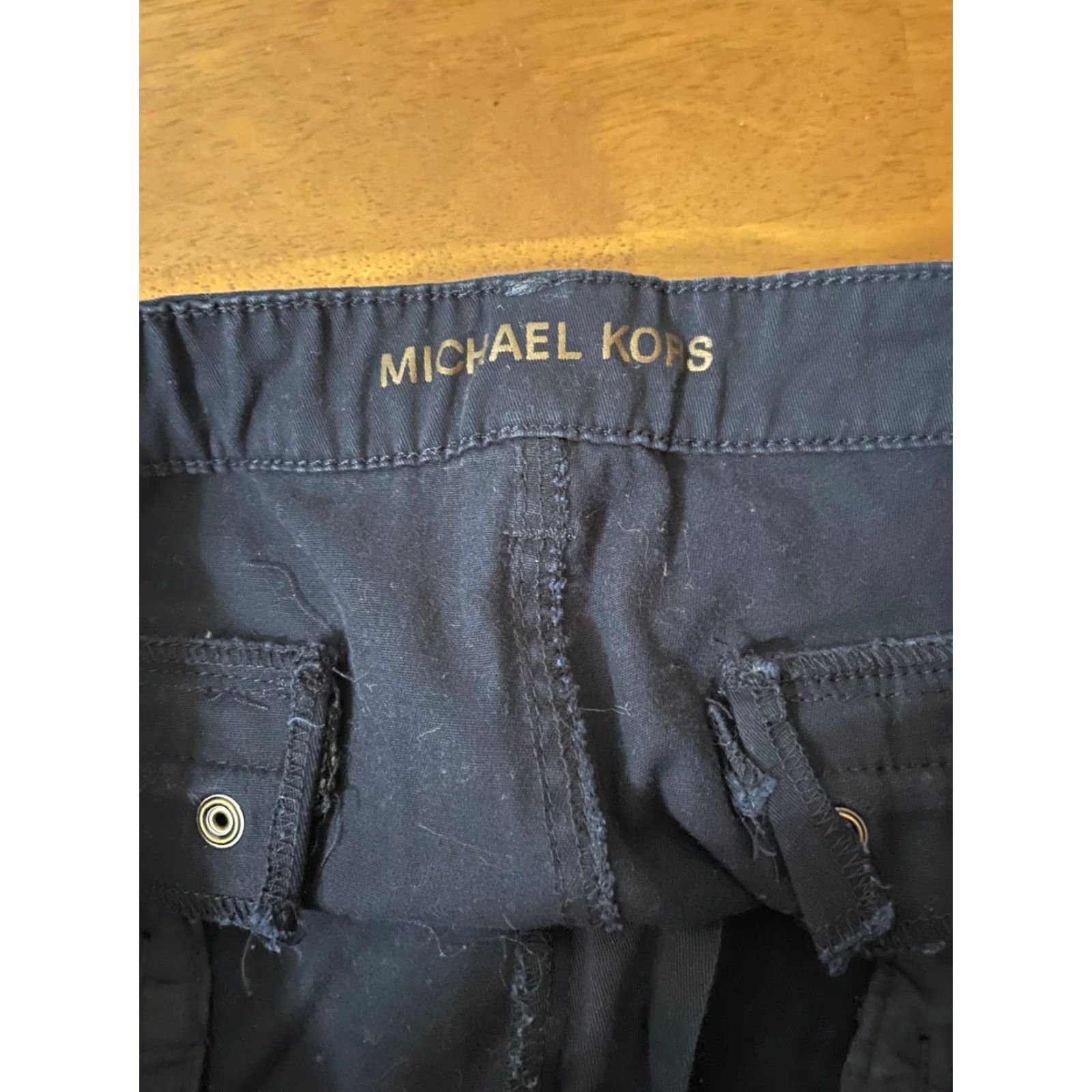 Michael Kors Michael Kors Womens Black/Gold Ankle Zip Crop Pants Size 10 Size 32" / US 10 / IT 46 - 5 Thumbnail