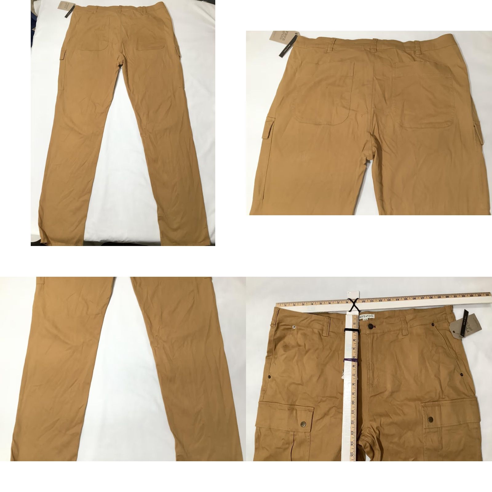 Frye Frye & Co Pants Mens 40x36 Beige Cargo Straight Leg Big & Tall Stretch Workwear Size US 40 / EU 56 - 8 Thumbnail