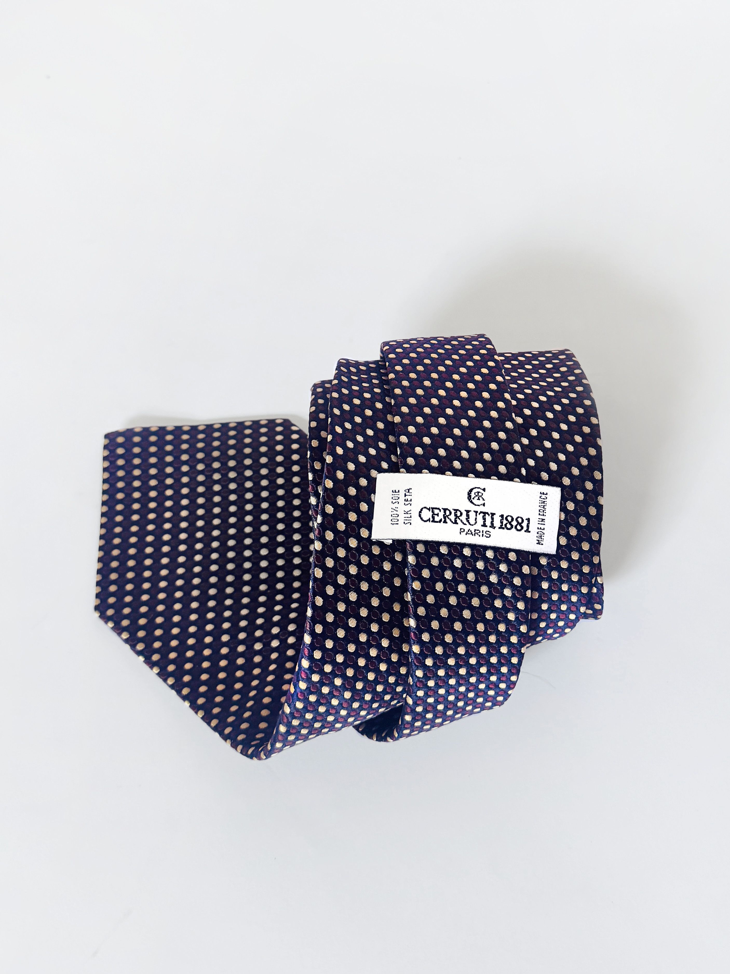 Cerruti 1881 Cerruti 1881 Paris Silk Tie – Navy, Burgundy, Ivory Pattern Size ONE SIZE - 4 Thumbnail