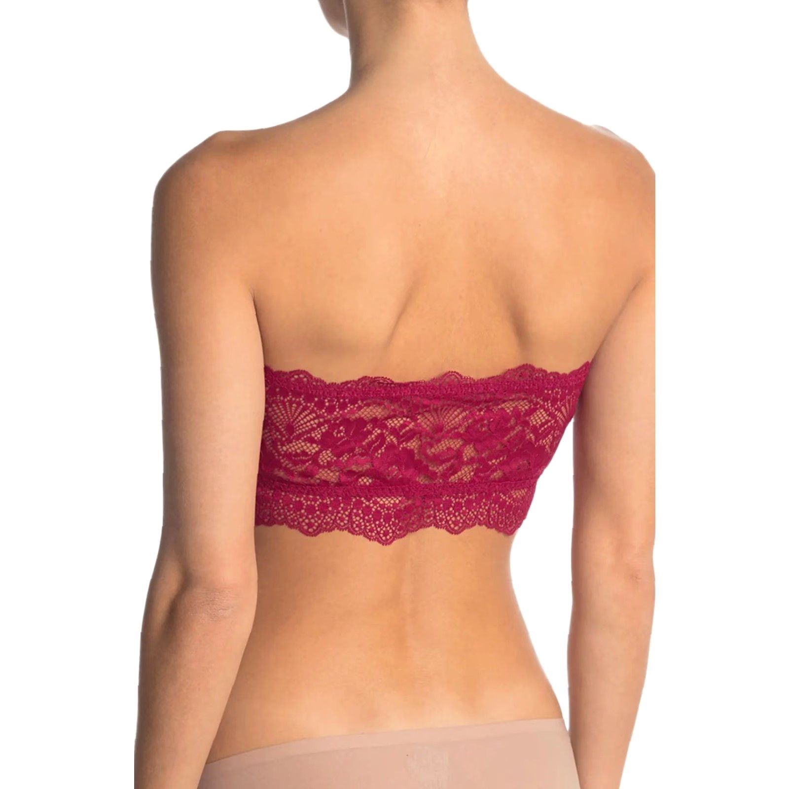 Free People VINTAGE Free People Bandeau Bra Women's Small Red Lace Stretch Strapless Underwire-Free Opague 90s Size ONE SIZE - 2 Thumbnail