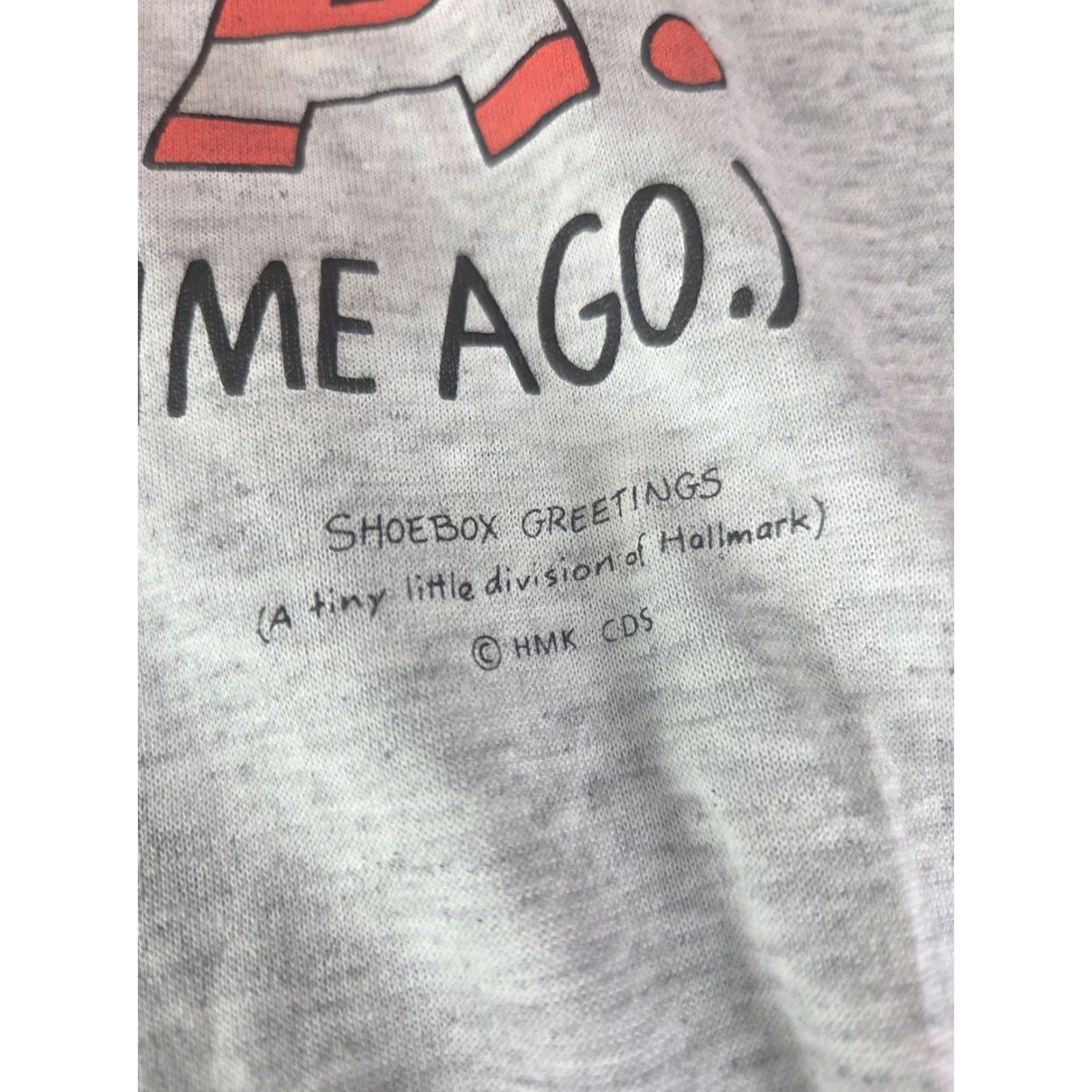 Born VINTAGE Shoebox Greetings T-Shirt 80s Patriotic USA Crew Neck Short Sleeve Gray L Unisex Adults Mens Womens Size US L / EU 52-54 / 3 - 3 Thumbnail