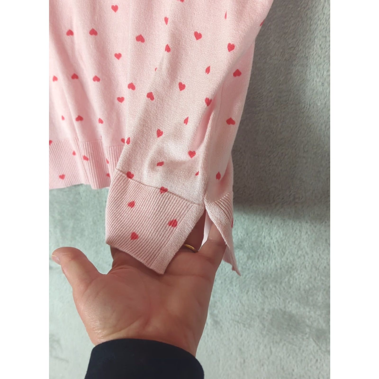 Style & Co Womens Sweater Pink Sz Petite Large Heart Print Pullover Coquette Novelty Size L / US 10 / IT 46 - 5 Thumbnail
