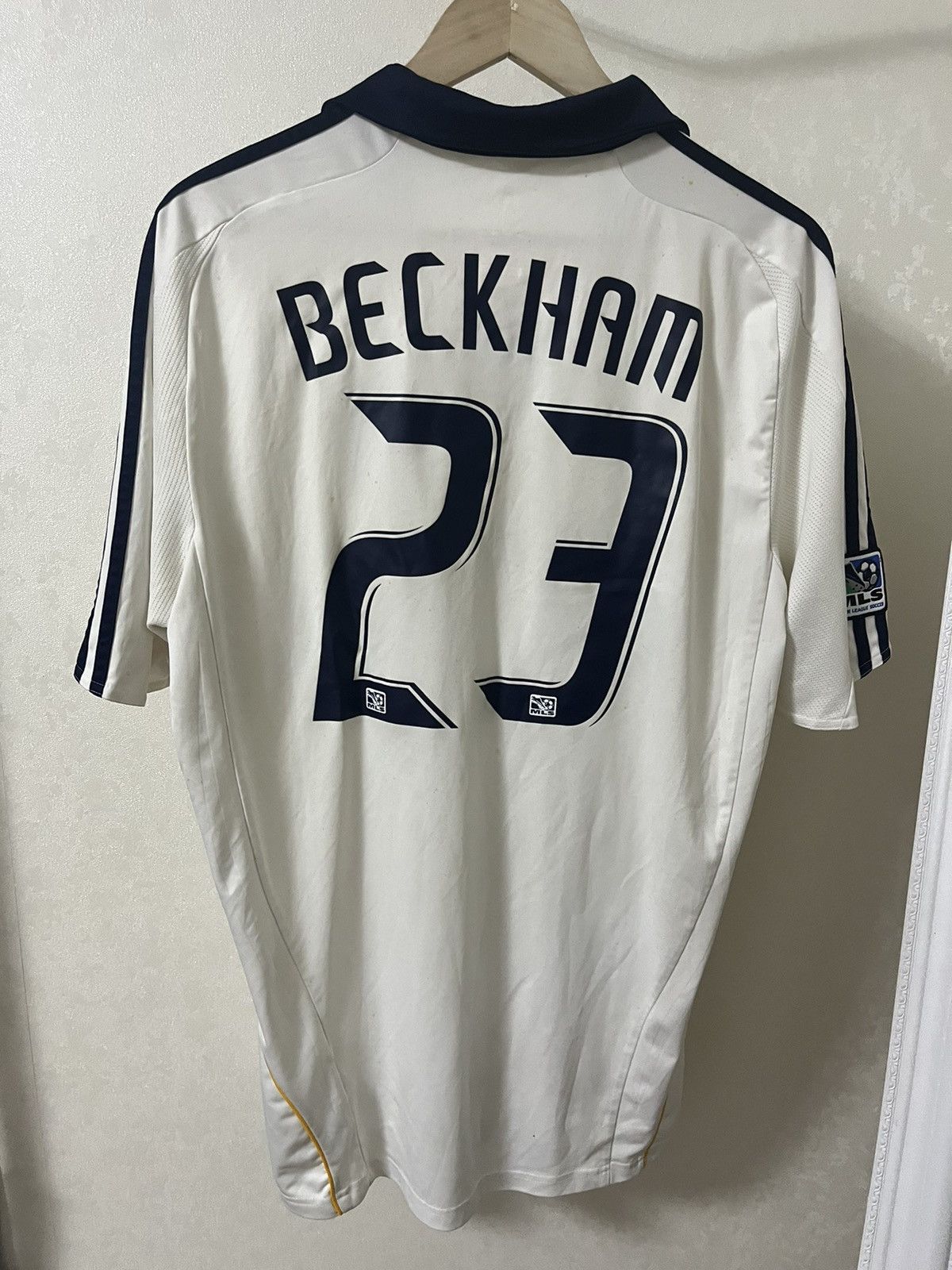 Vintage Adidas Los Angeles Galaxy #23 Beckham Home Jersey Size US L / EU 52-54 / 3 - 2 Thumbnail