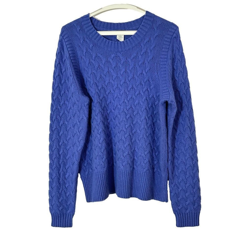 J.Crew J. Crew Cable Knit Wool Crewneck Pullover Sweater in Blue XL Size XL / US 12-14 / IT 48-50 - 1 Thumbnail