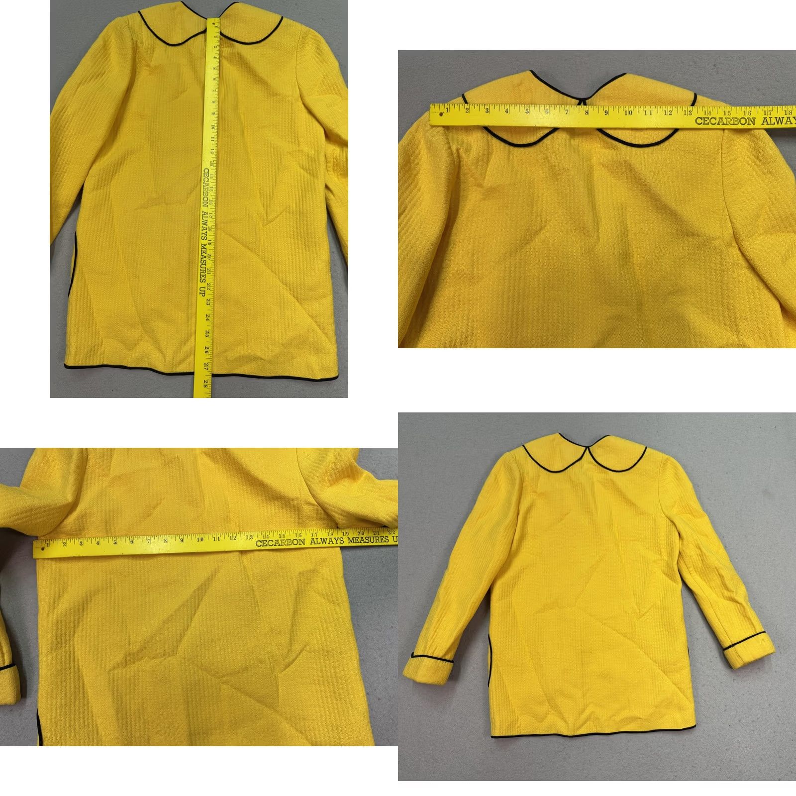 Vintage VINTAGE Christian Ruperto Jacket Womens Medium Yellow Black Trim Mod Coat Size M / US 6-8 / IT 42-44 - 9 Thumbnail