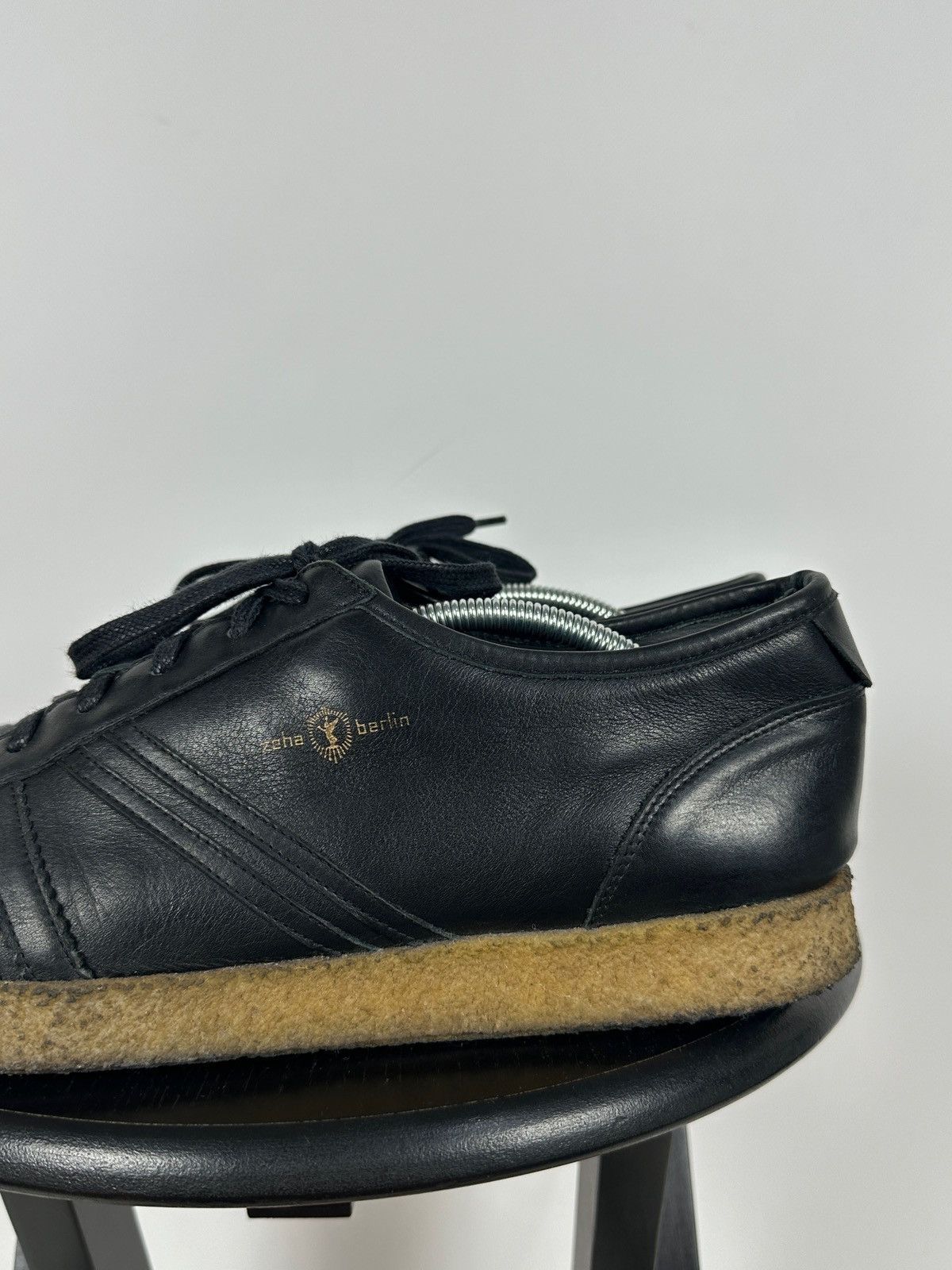 Designer Zeha Berlin Low Top Black Leather Sneakers Size US 13 / EU 46 - 13 Thumbnail