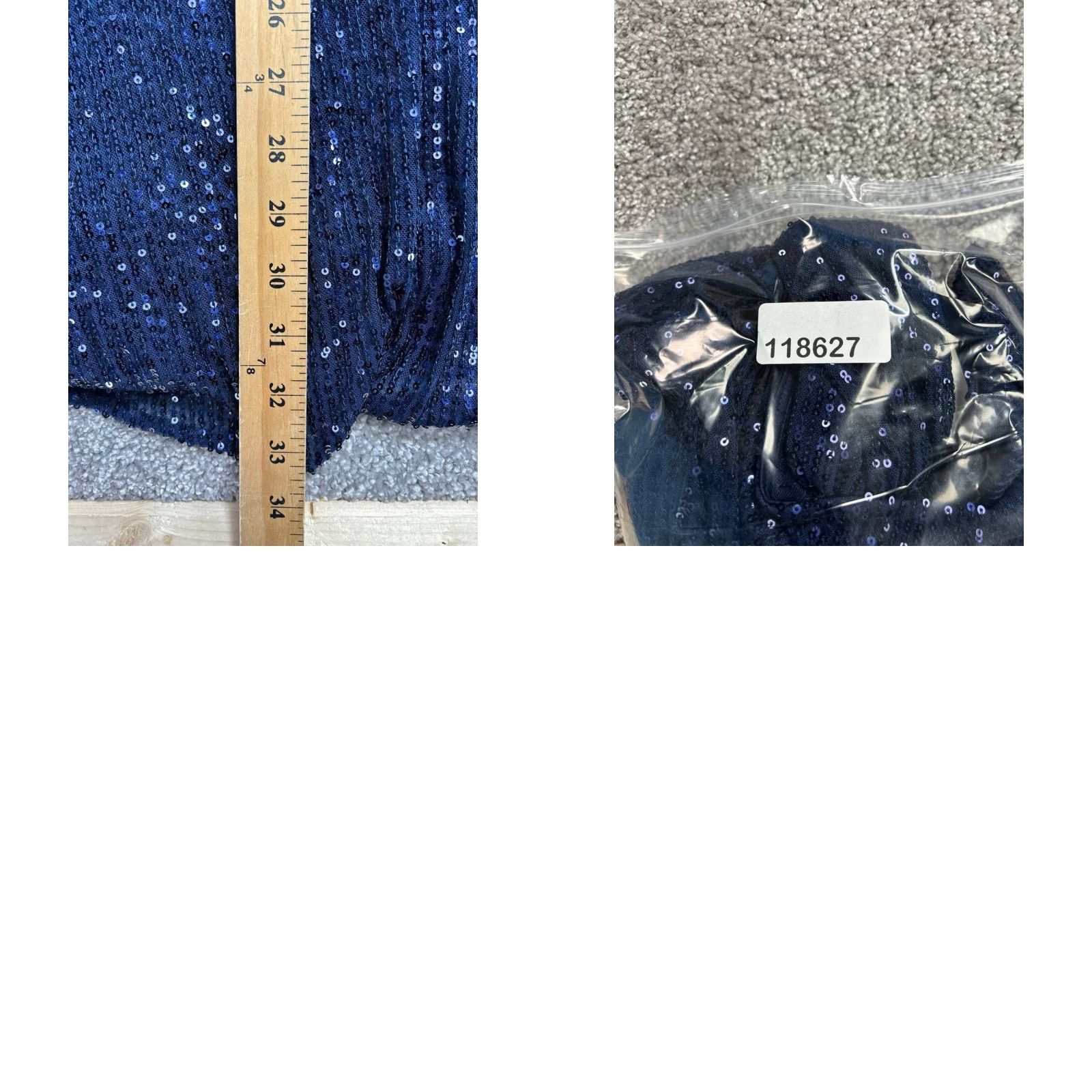 Vintage Bardot Dress Womens Medium Blue Sequin Wrap Surplice Neck Stretch New Size M / US 6-8 / IT 42-44 - 9 Thumbnail