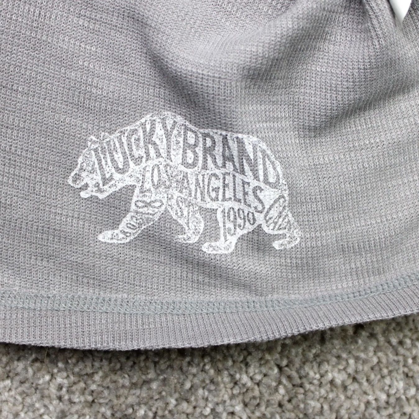 Lucky Brand Lucky Brand Henley Shirt Mens XL Gray/Green Venice Burnout Long Sleeve Pullover Size US XL / EU 56 / 4 - 6 Thumbnail