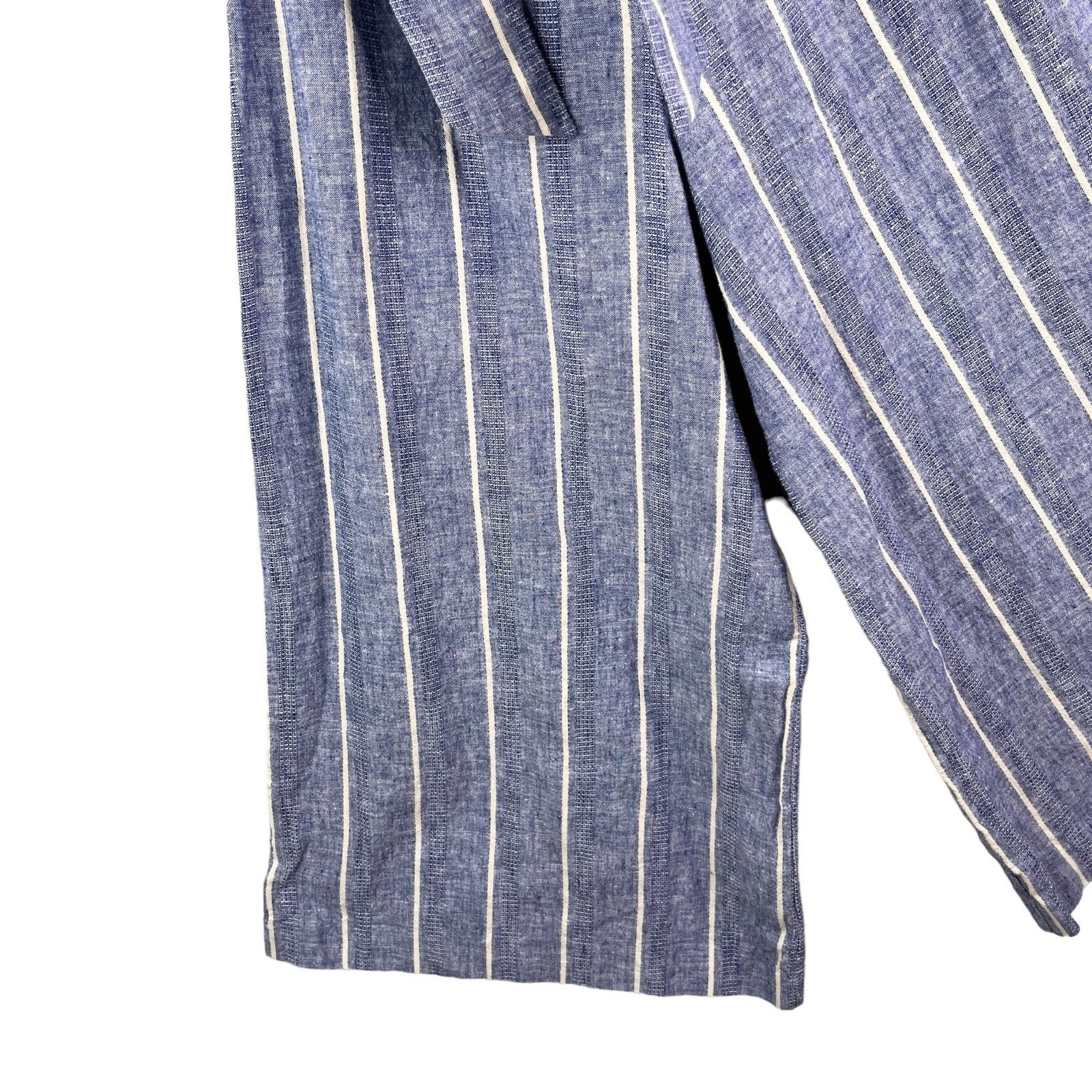 ALICE + OLIVIA Lucie Linen Striped Strapless Jumpsuit 0