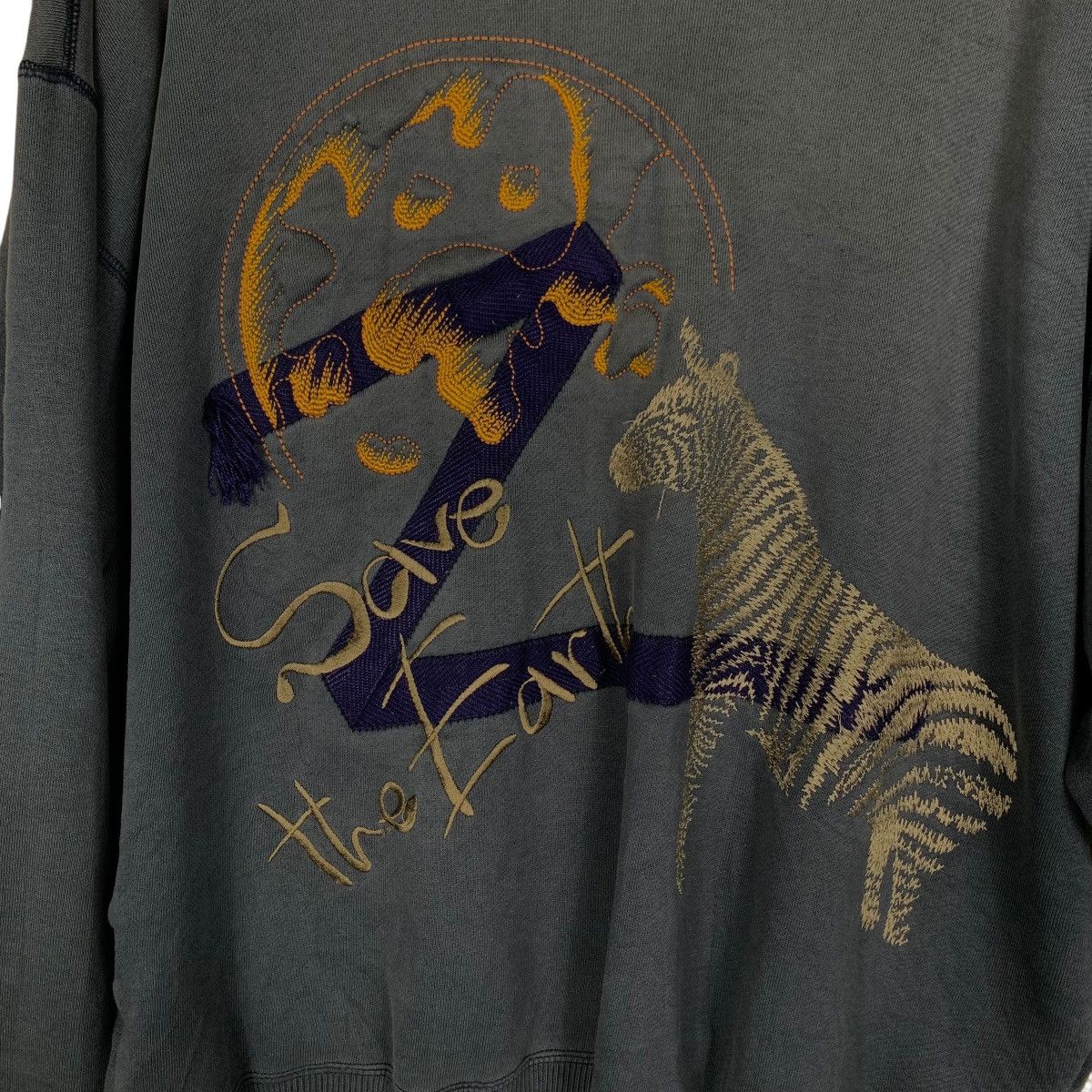 Japanese Brand PIA SPORTS Save The Earth Graphics Sweatshirt #1490-C67 Size US M / EU 48-50 / 2 - 10 Thumbnail
