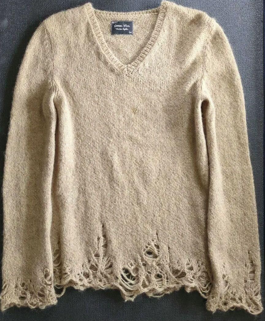 Number (N)ine Number nine WOOL ALPACA RIPPED KNIT CARDIGAN