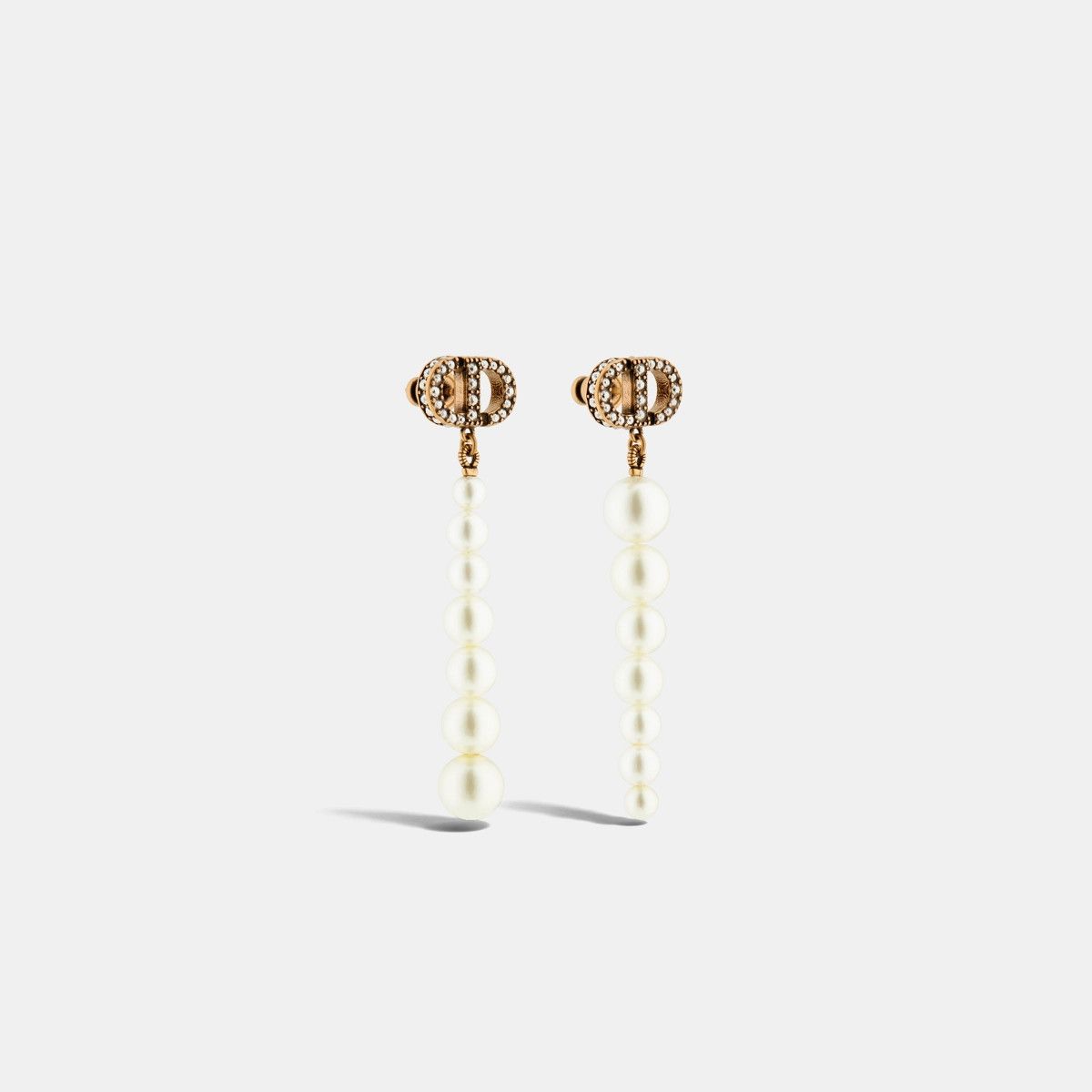 Dior o1bcso1str0126 Size:OS/30 Montaigne Earrings in Golden/White Size ONE SIZE - 3 Thumbnail