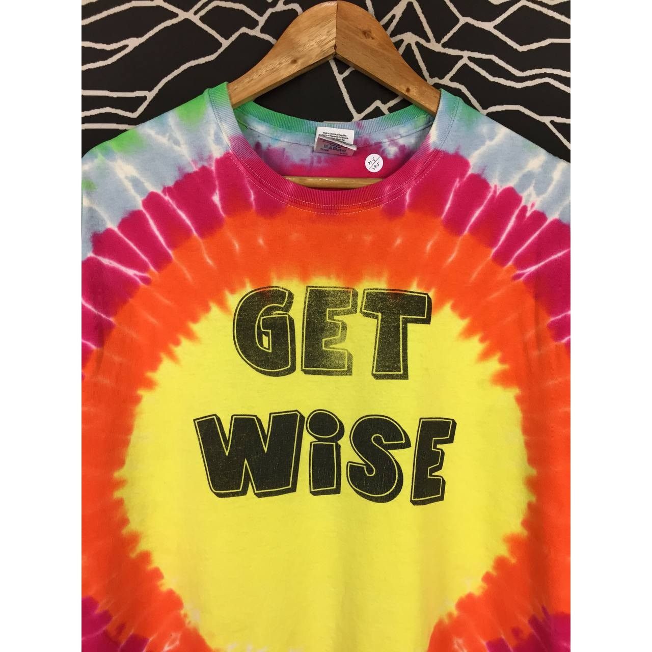 Gildan × Vintage Get Wise Classic Psychedelic Tie Dye Crew Staff Tee Size US L / EU 52-54 / 3 - 3 Thumbnail