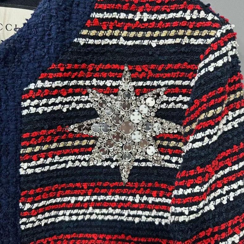 Gucci Gucci Tweed horizontal pattern multi-ray star cardigan jack Size XS / US 0-2 / IT 36-38 - 5 Thumbnail