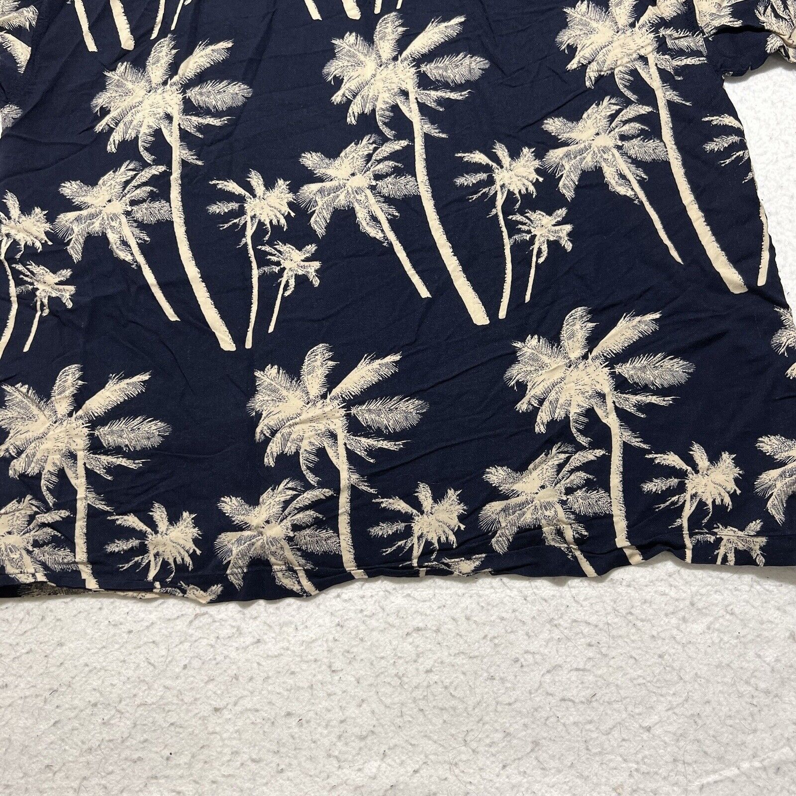 Knightsbridge Knightsbridge XXL Hawaiian Palm Tree Navy Button Up Shirt Size US XXL / EU 58 / 5 - 11 Thumbnail