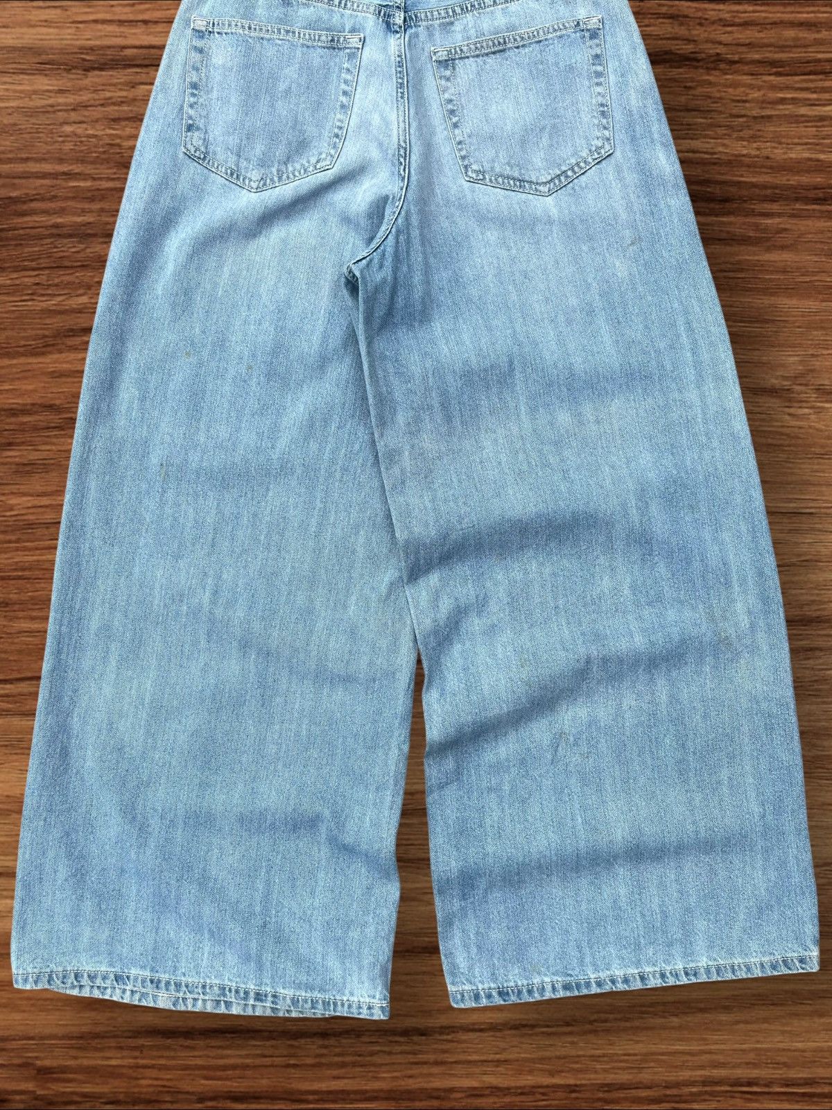 GU × Japanese Brand × Uniqlo Vintage Japanese Brand GU Super Wide Leg Blue Washed Jeans Size 26" / US 2 / IT 38 - 8 Thumbnail