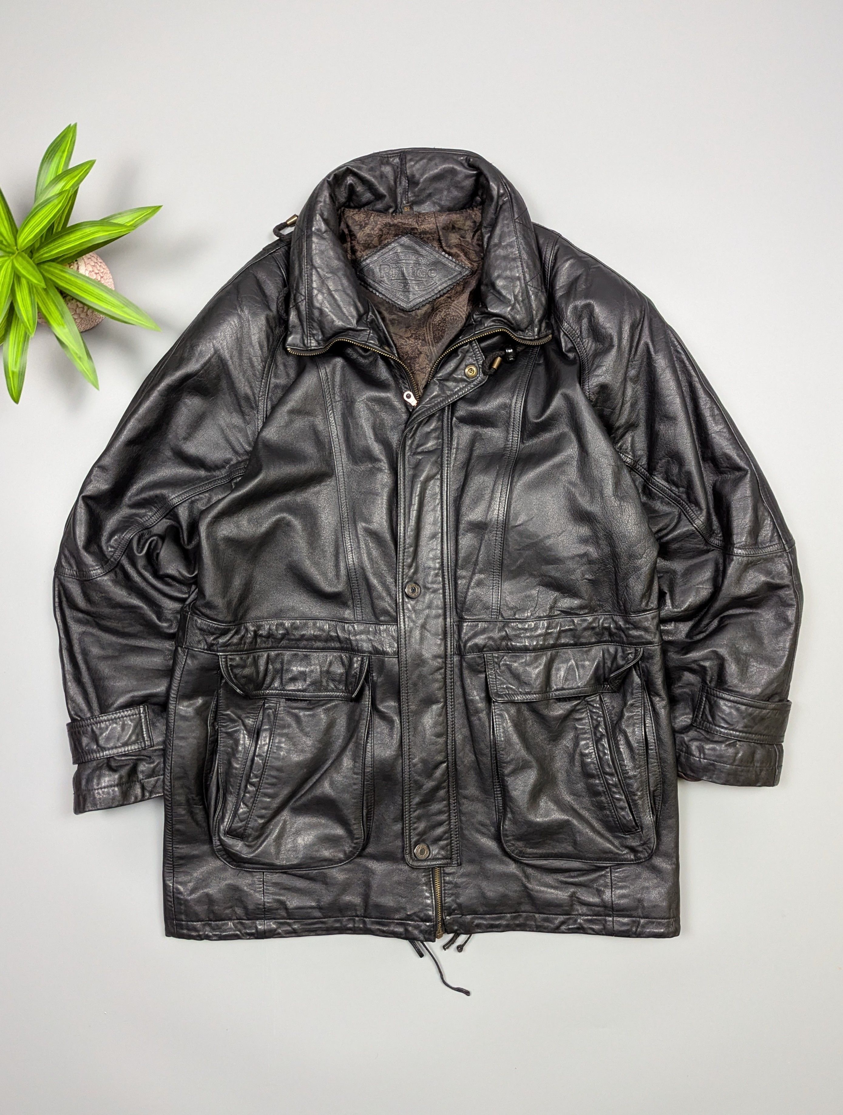 Vintage Vintage PRINCE Heavy Black Leather Multi-Pocket Jacket Size US L / EU 52-54 / 3 - 1 Thumbnail