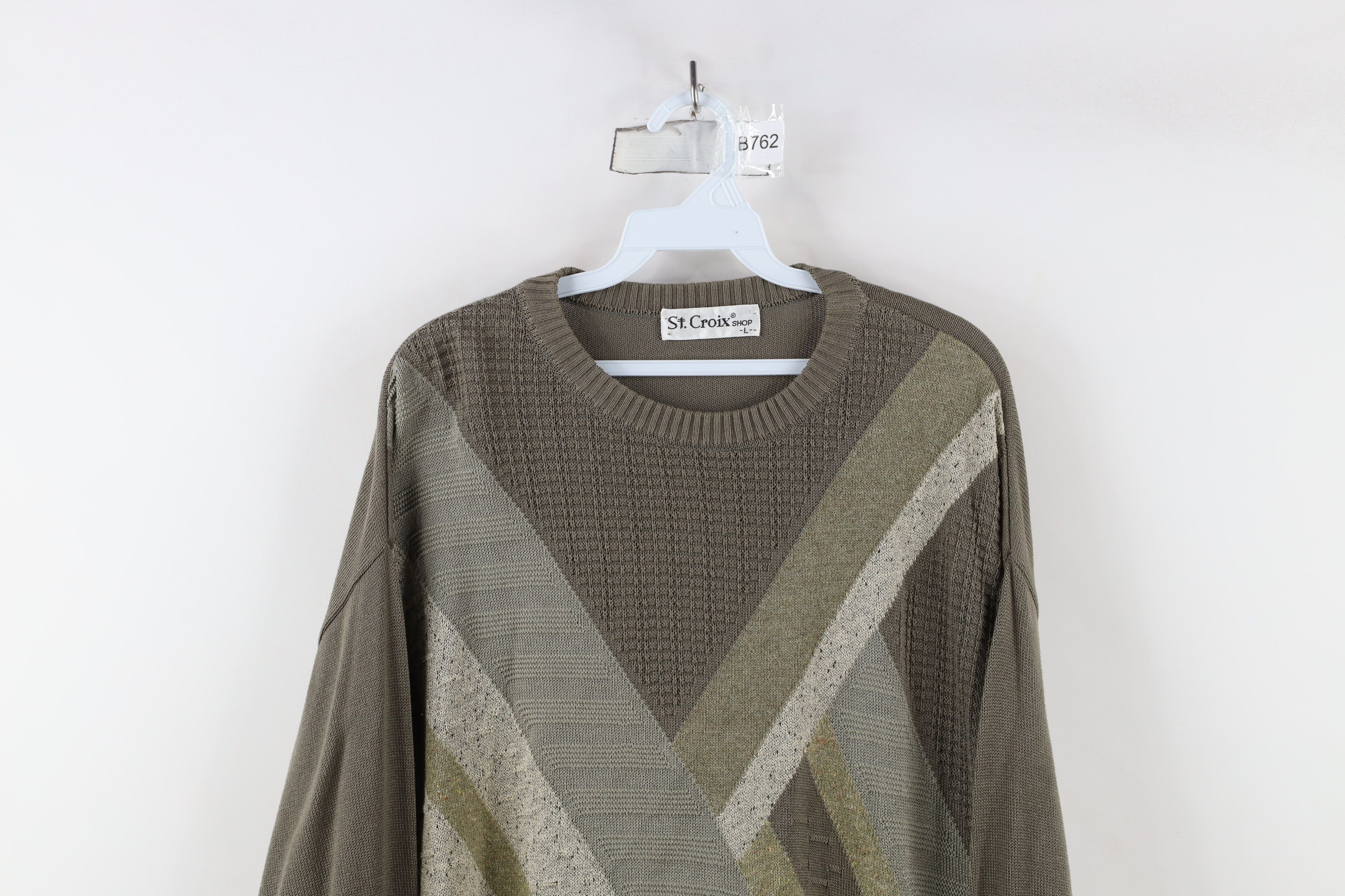 St. Croix × Vintage Vintage 90s St Croix Patchwork Cotton Knit Sweater USA Size US L / EU 52-54 / 3 - 2 Thumbnail