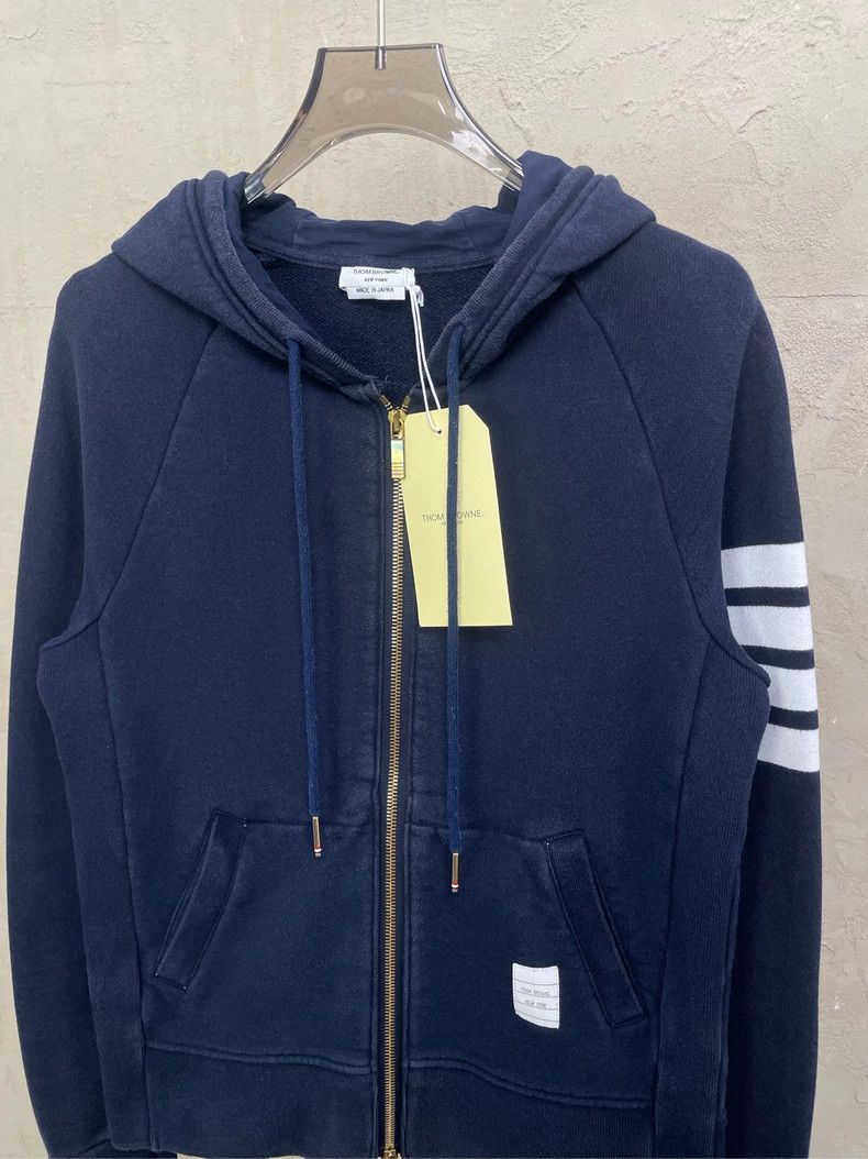 Thom Browne Thom browne Dark blue four-striped zipper jacket 2504-Nexta Size US S / EU 44-46 / 1 - 3 Thumbnail