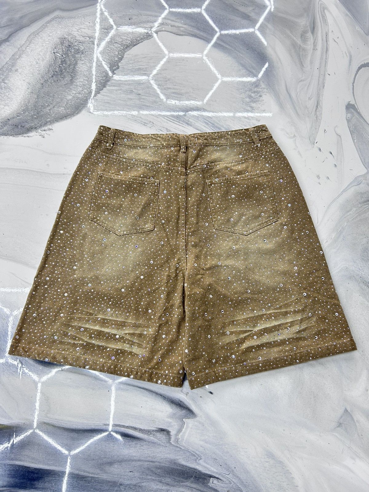 Vale Vale Tan Sandstorm Crystal Jean Shorts Size 36 Size US 36 / EU 52 - 2 Thumbnail