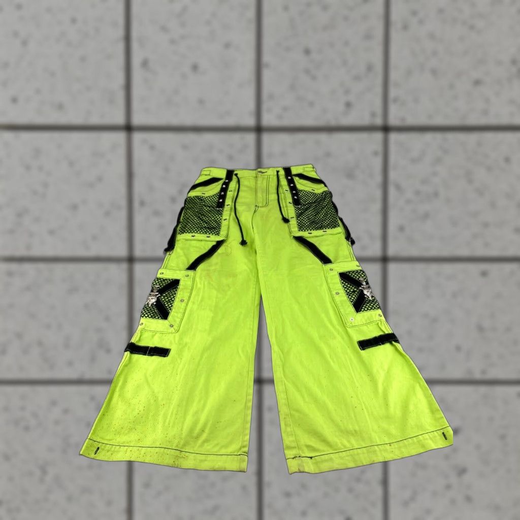 VINTAGE Tripp NYC Cargo Pants Mens Small Green Baggy Gothic Grunge