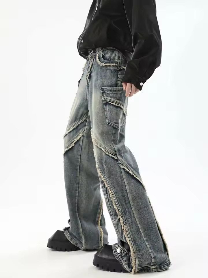 Other Distressed Raw-Edge Deconstructed Cargo Denim Size US 33 - 7 Thumbnail