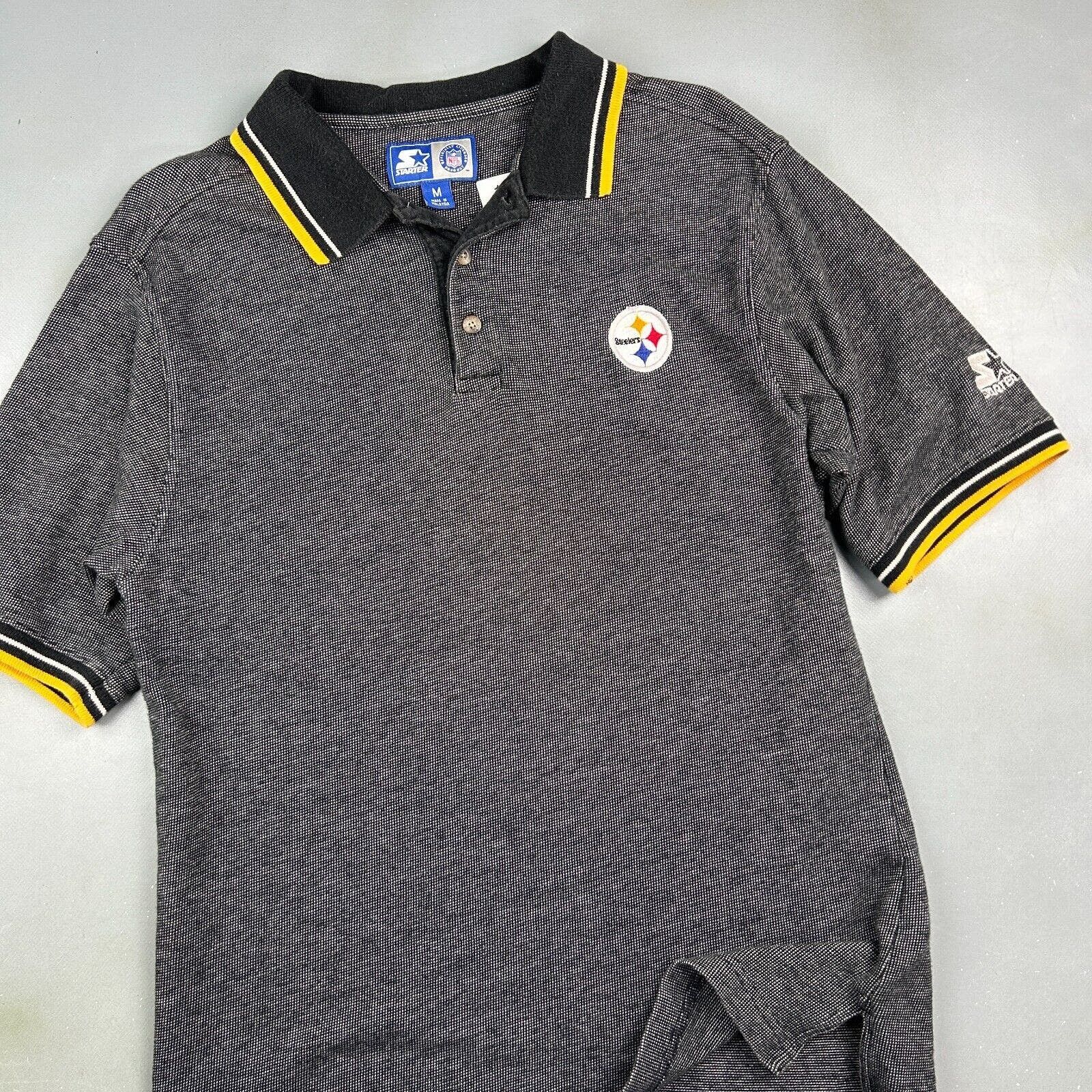 Starter VINTAGE 90s | Pittsburgh Steelers NFL Starter Polo Shirt M Size US M / EU 48-50 / 2 - 2 Thumbnail