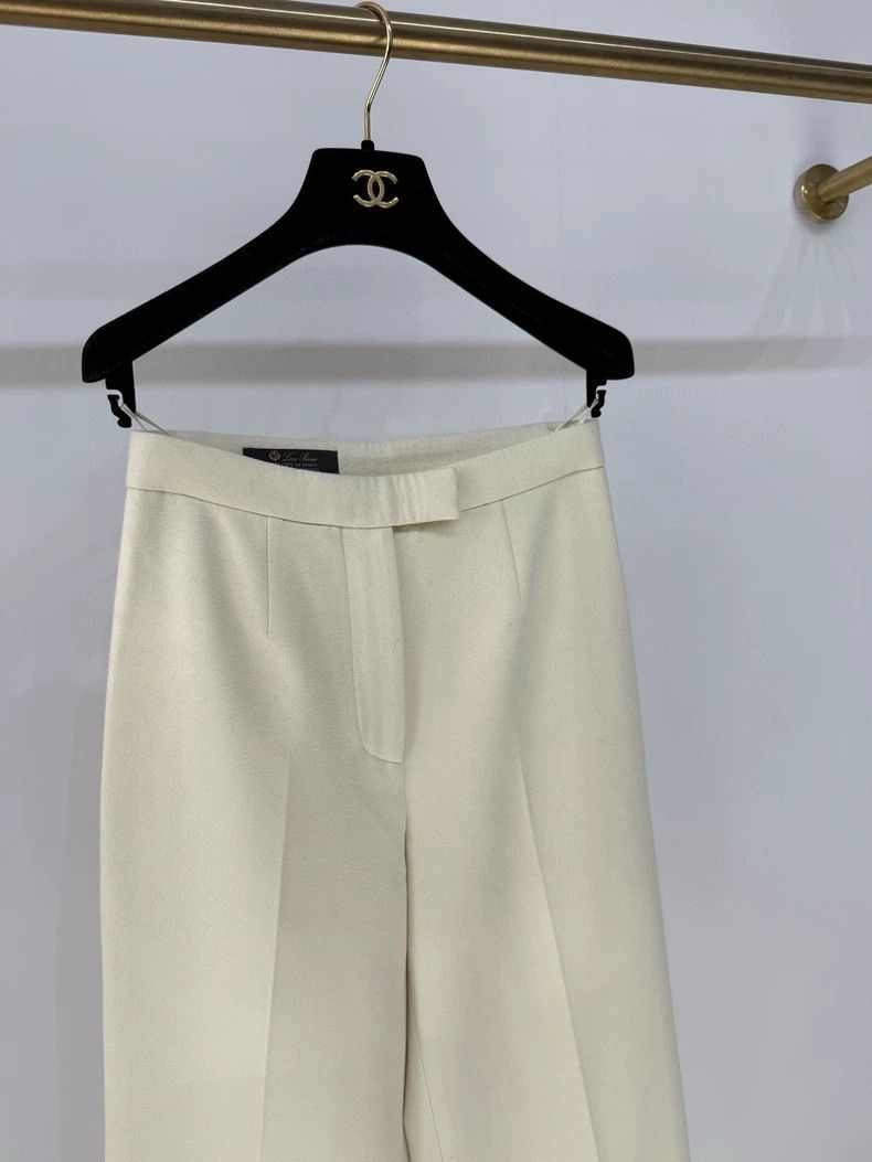 Loro Piana LORO PIANA Cow's milk cream white wide leg pants Size 25" / US 0 / IT 36 - 2 Thumbnail
