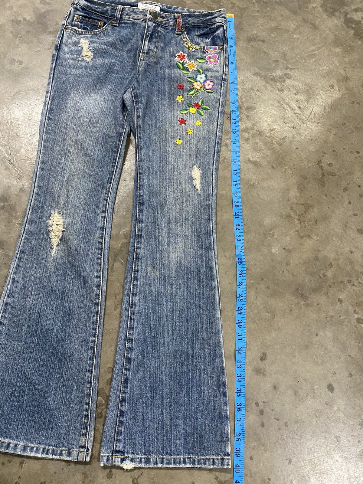 Japan Blue Jeans Flare Jeans Japan Colza Embroidery Denim @281 Size 28" / US 6 / IT 42 - 13 Thumbnail