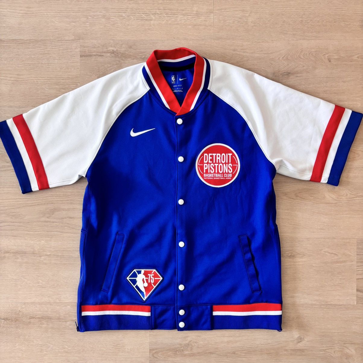 Detroit Pistons Warm Up Nike Jersey NBA 75th Anniversary
