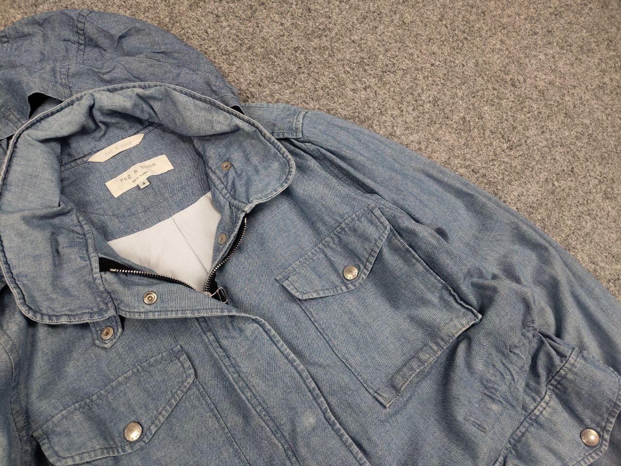 Rag & Bone Rag & Bone USA Design Canvas Light Pocket Military Jacket Size L / US 10 / IT 46 - 7 Thumbnail