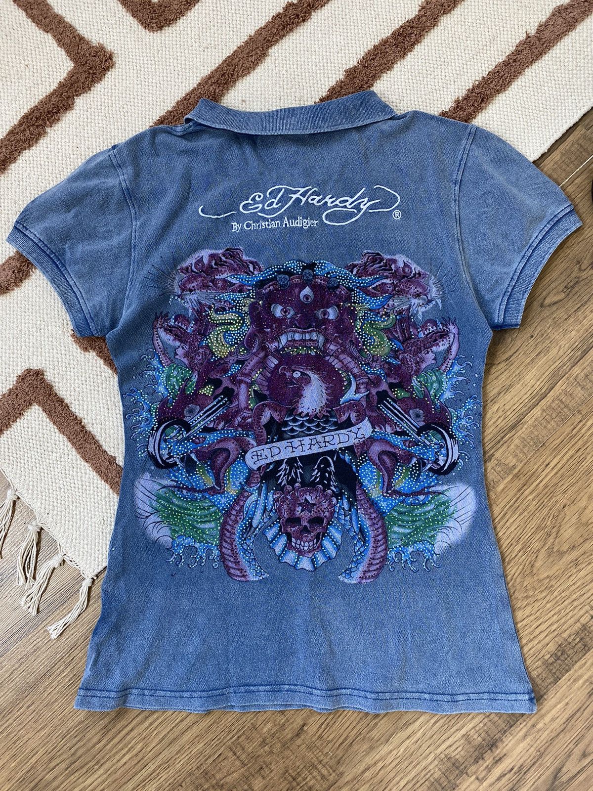 Ed Hardy ED HARDY BY CHRISTIAN AUDIGIER POLO T SHIRT Size L / US 10 / IT 46 - 5 Thumbnail