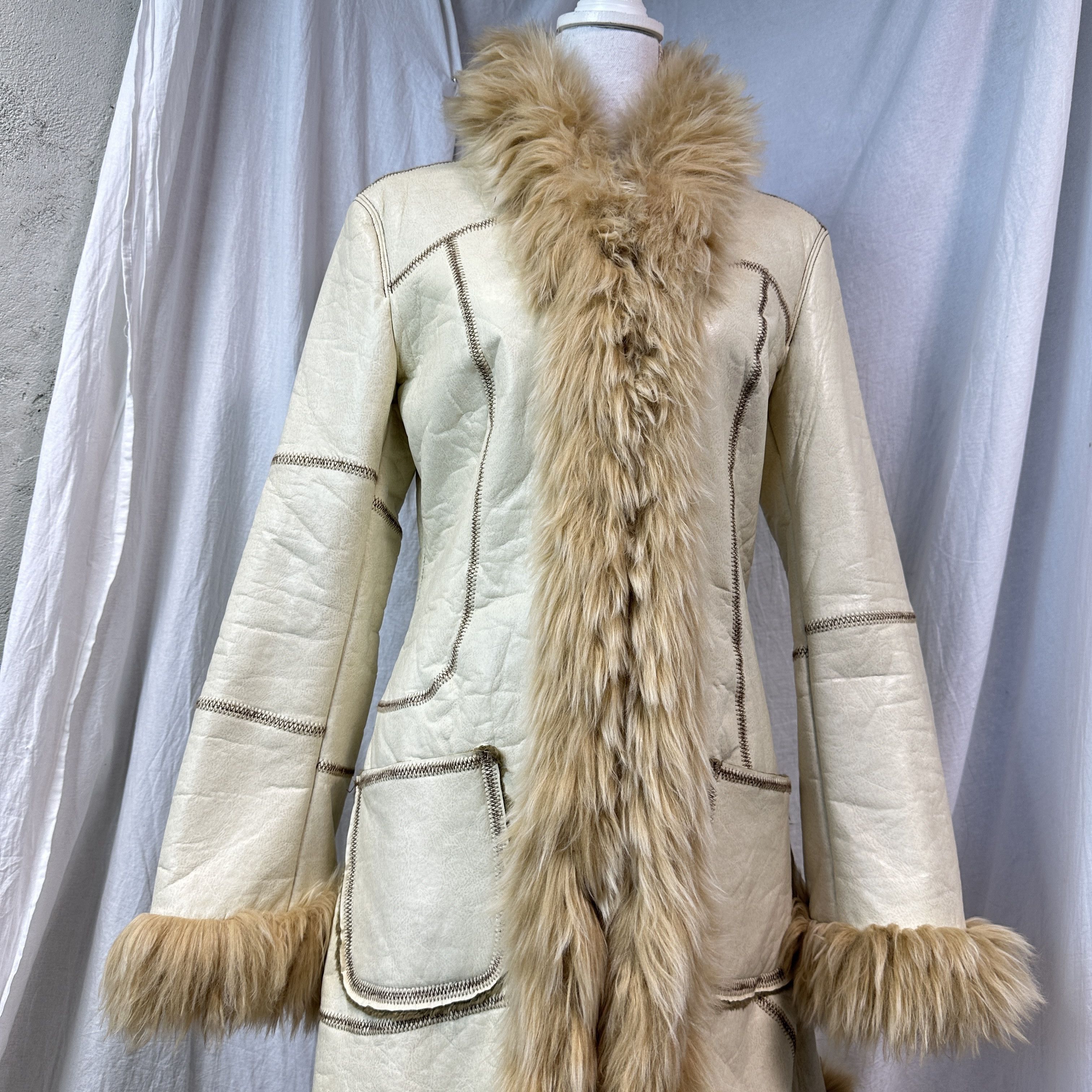 Miss Sixty Vintage Maxi Faur Fur Penny Lane Afghan Miss Sixty Coat Y2K Size S / US 4 / IT 40 - 4 Thumbnail