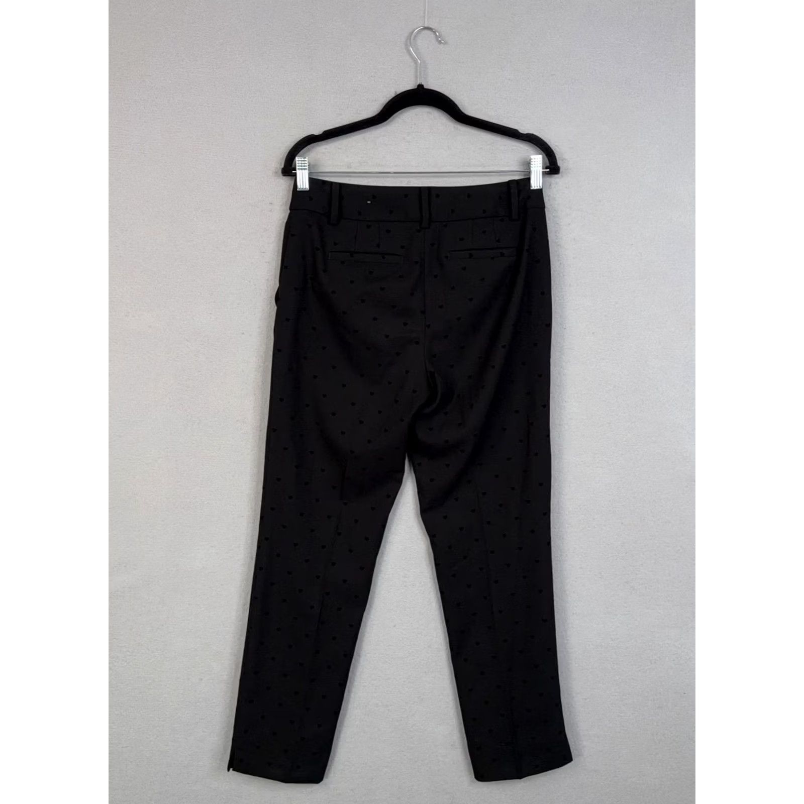 Talbots Talbots Pants Womens 2 Black Hampshire Ankle Heart Print Tapered Twill Stretch Size 26" / US 2 / IT 38 - 7 Thumbnail