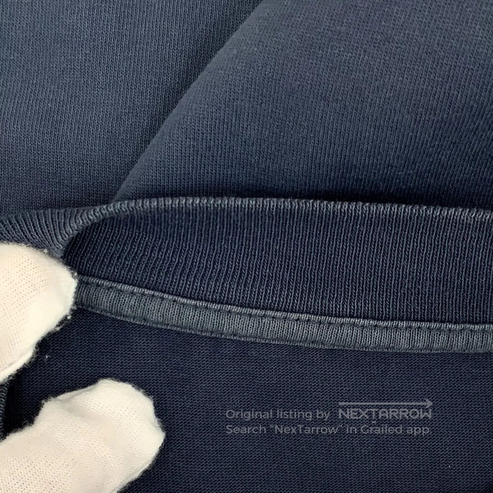 Maison Margiela Maison Margiela Dark Blue Logo Cutout Cotton Crew Neck Sho Size US S / EU 44-46 / 1 - 9 Thumbnail