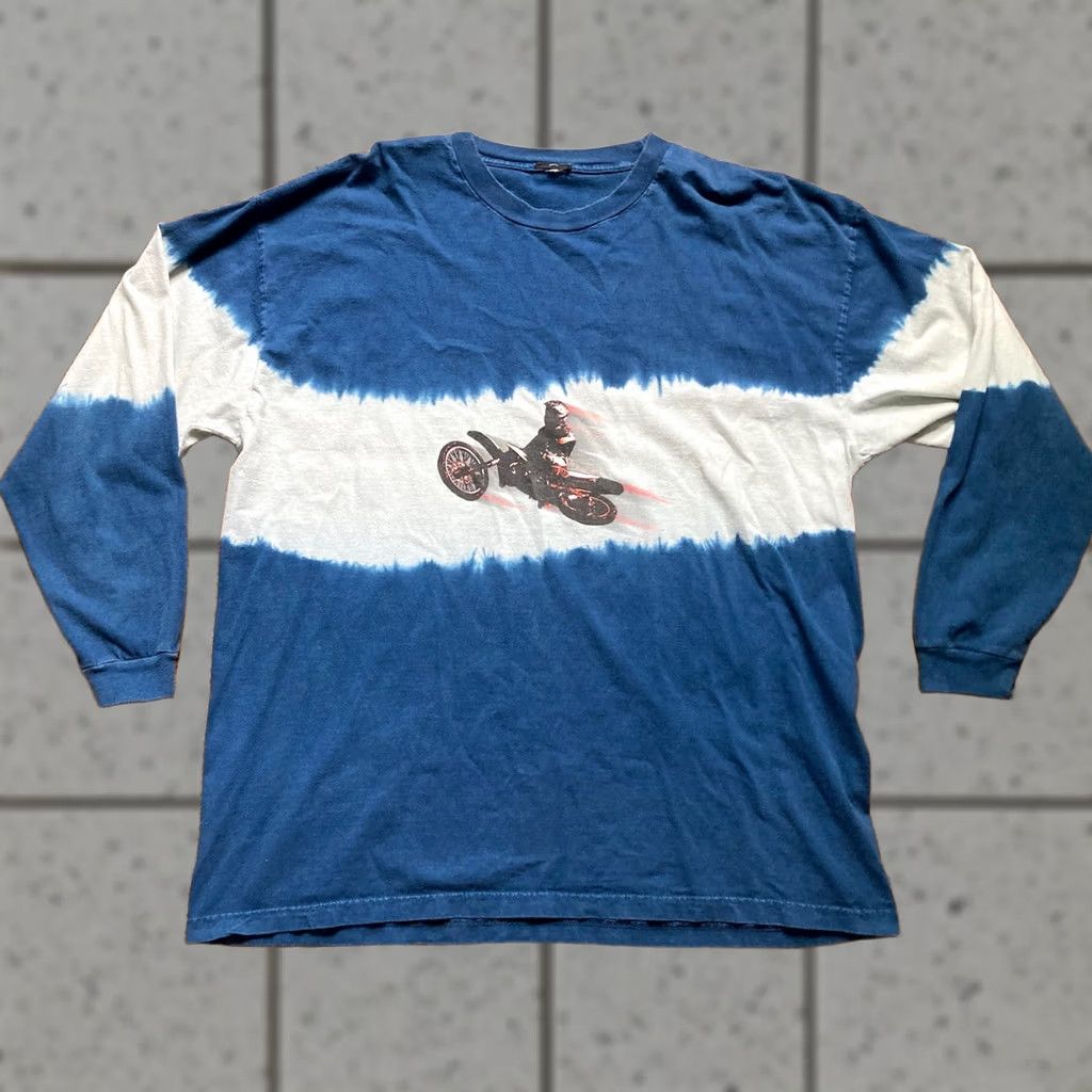 Vintage VTG Motocross Tie Dye Long Sleeve T Shirt Mens 2XL Blue Crew Neck Logo Graphic Print Cotton Regular Unbranded Motorcycle All Seasons Size US XXL / EU 58 / 5 - 1 Thumbnail
