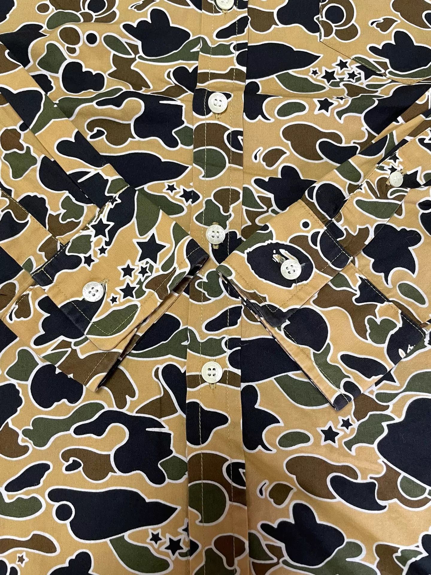 Bape BAPE STA Yellow Camo Star Long Sleeve Shirt S Mint Size US S / EU 44-46 / 1 - 5 Thumbnail